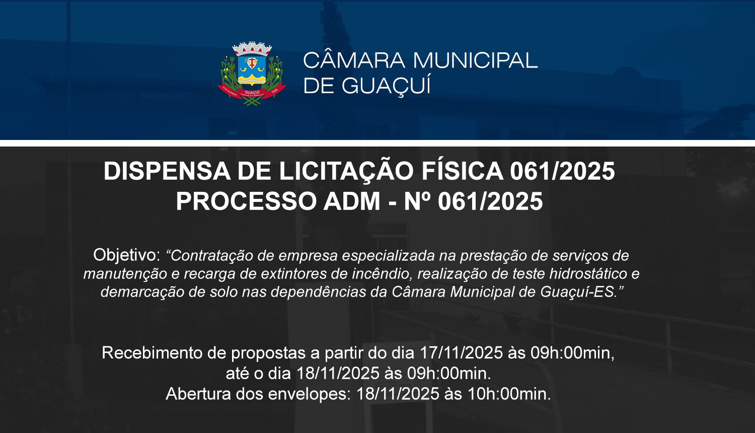 DISPENSA DE LICITAÇÃO Nº 061/2025
